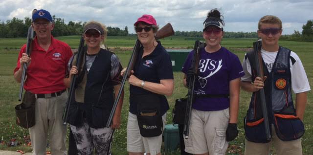 The Potterfields enjoyed a couple rounds of trap with SCTP athletes during their visit.